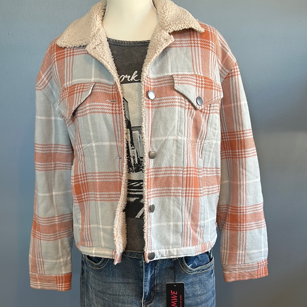 Sisstrevolution Orange Plaid Jacket
